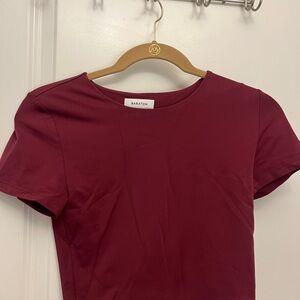 Babaton Burgundy Cropped Tee